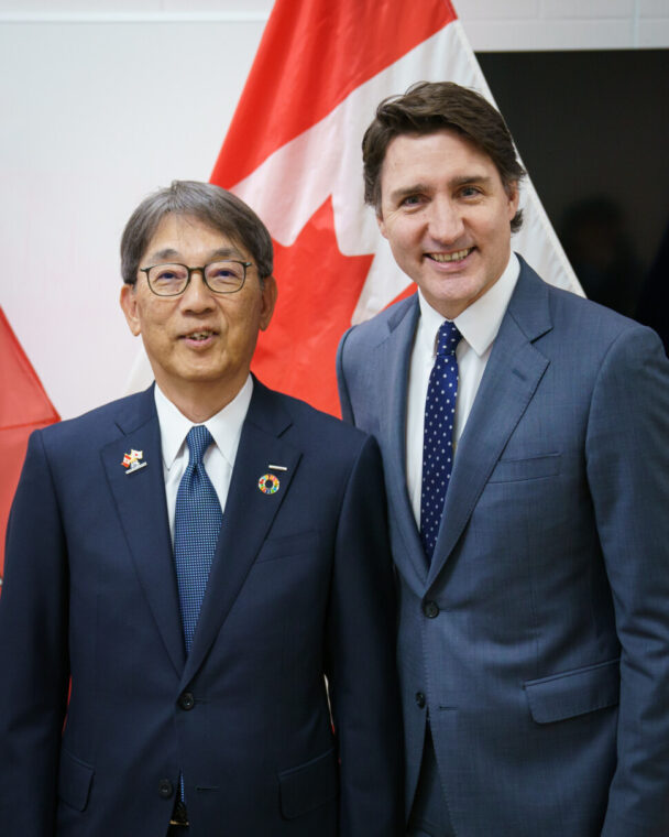 工藤社長とカナダ・トルドー首相