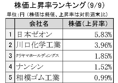 週間ゴム株価変動2024